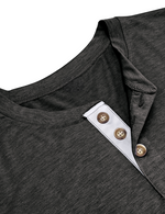 Men's Solid Color Cotton Casual Henry Collar Pocket Long Sleeve T-Shirt