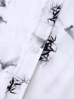 Men's Bamboo Print Vacation Short Sleeve Button Up Casual Shirt