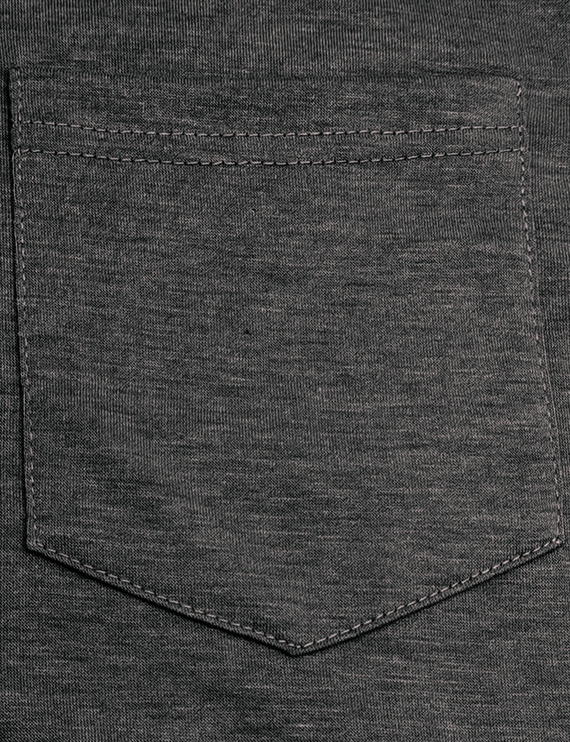 Men's Solid Color Cotton Casual Henry Collar Pocket Long Sleeve T-Shirt