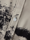 Men's Abstract Print Casual Button Up Short Sleeve Shirt