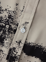 Men's Abstract Print Casual Button Up Short Sleeve Shirt