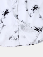 Men's Bamboo Print Vacation Short Sleeve Button Up Casual Shirt