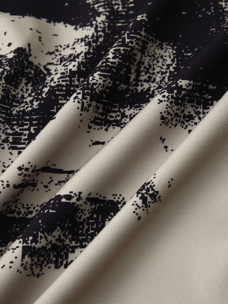 Men's Abstract Print Casual Button Up Short Sleeve Shirt