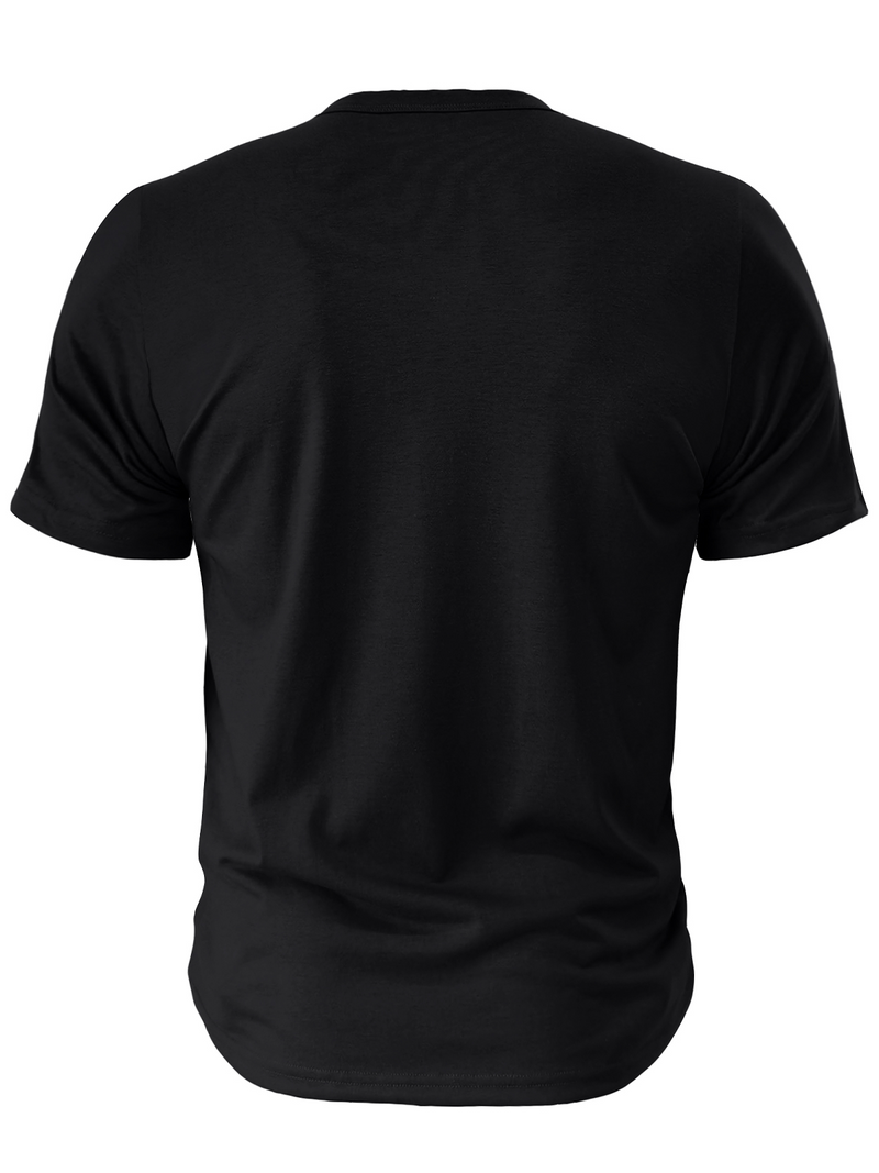 Men's V Neck Breathable Solid Color Casual Cotton Short Sleeve T-Shirt