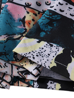 Men's Casual Cuban Collar Tropical Print Summer Short Sleeve Shirt