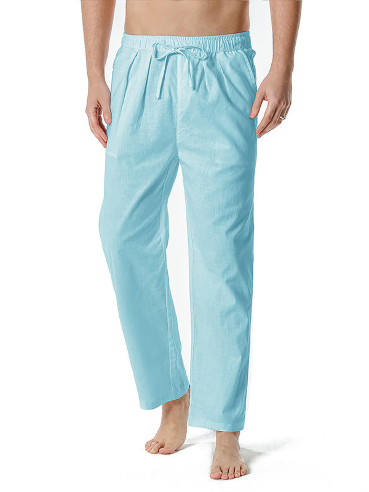 Men's casual loose loose light elastic waist pants