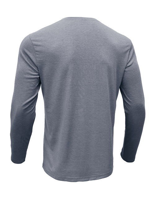 Men's Solid Color Cotton Casual Henry Collar Pocket Long Sleeve T-Shirt