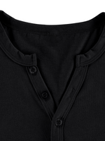 Men's V Neck Breathable Solid Color Casual Cotton Short Sleeve T-Shirt