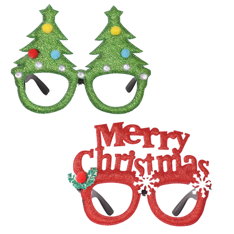 2 Pairs Christmas New Year Festival Party Decoration Glasses