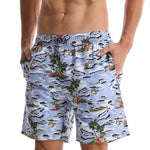 Men's Island Palm Tree Quick Dry Beach Trunks Swim Trunks