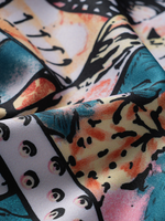 Men's Casual Cuban Collar Tropical Print Summer Short Sleeve Shirt