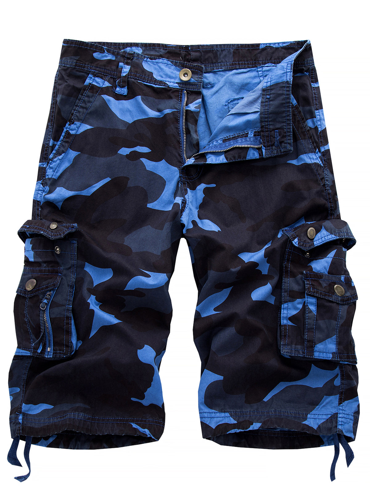 Men's Plus Size Solid Color Casual Cotton Camo Shorts