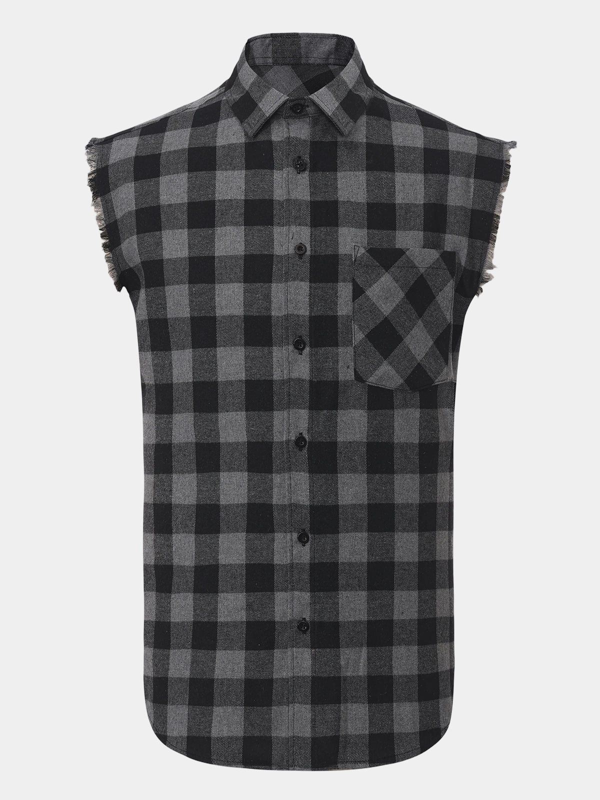 Men's Casual Plaid Sleeveless Beach Shirt