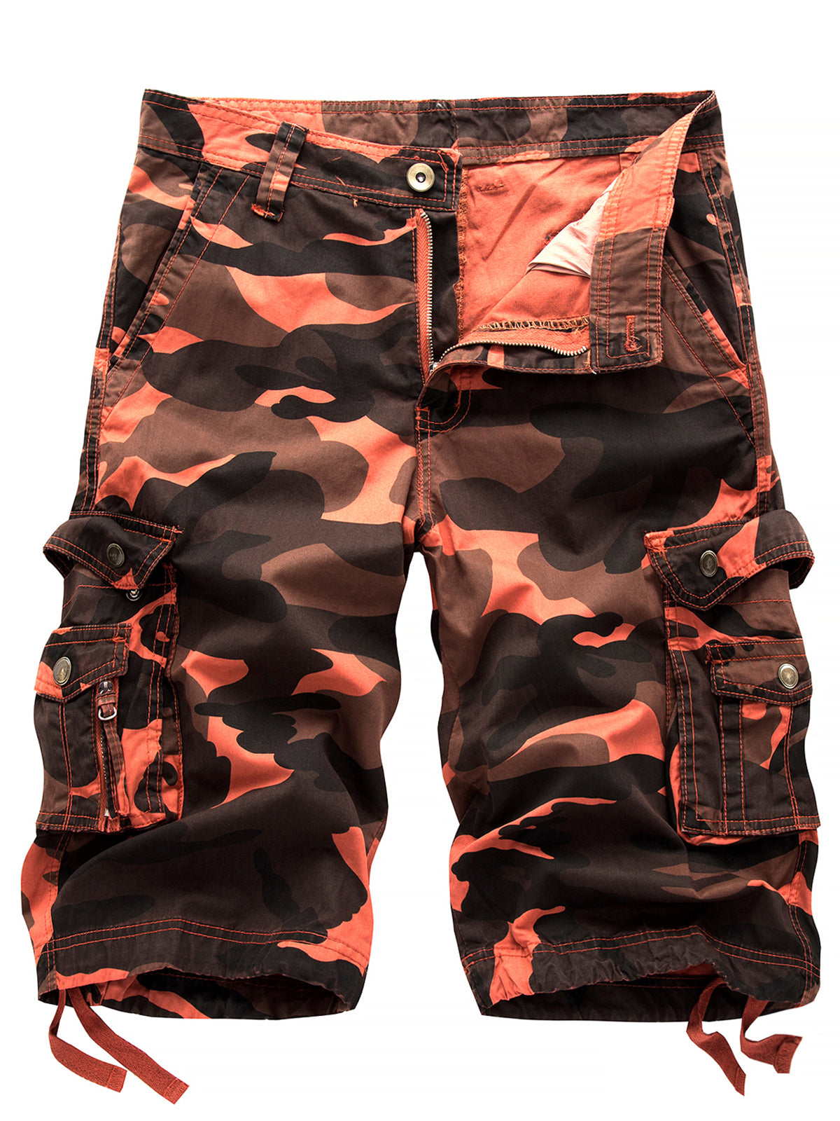Men's Plus Size Solid Color Casual Cotton Camo Shorts