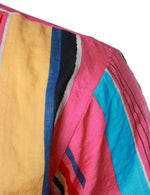 Men's Pink Rainbow Striped Button Up Summer Beach Short Sleeve Shirt