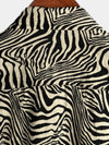 Men's Vintage Summer Tiger Print Cool Vacation Beach Short Sleeve Button Up Shirt