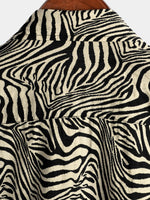 Men's Vintage Summer Tiger Print Cool Vacation Beach Short Sleeve Button Up Shirt