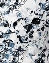 Men's White and Black Floral Summer Flower Button Up Cotton Short Sleeve Shirt