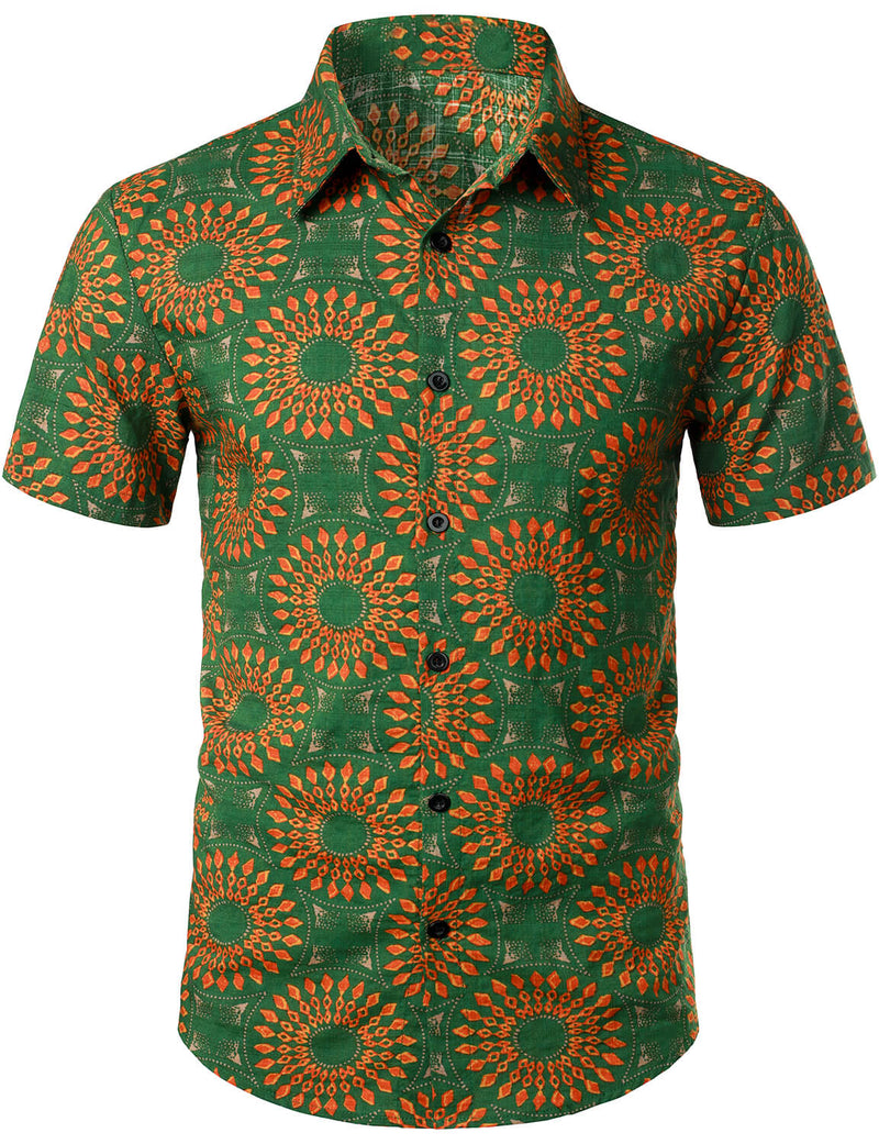 Men's Vintage Boho Short Sleeve Hawaiian Shirt