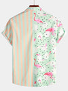 Men's Short Sleeve Stripe Hawaiian Shirt