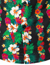 Men's Tropical Floral Striped Summer Hawaiian Button Short Sleeve Shirt