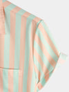 Men's Short Sleeve Stripe Hawaiian Shirt