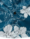 Men's Floral Blue Hawaiian Flower Print Beach Holiday Resort Tropical Button Up Short Sleeve Shirt