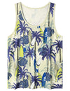 Men's Palm tree Sleeveless Hawaiian Shirt Summer Holiday Casual Tank Tops