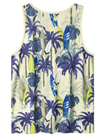 Men's Palm tree Sleeveless Hawaiian Shirt Summer Holiday Casual Tank Tops