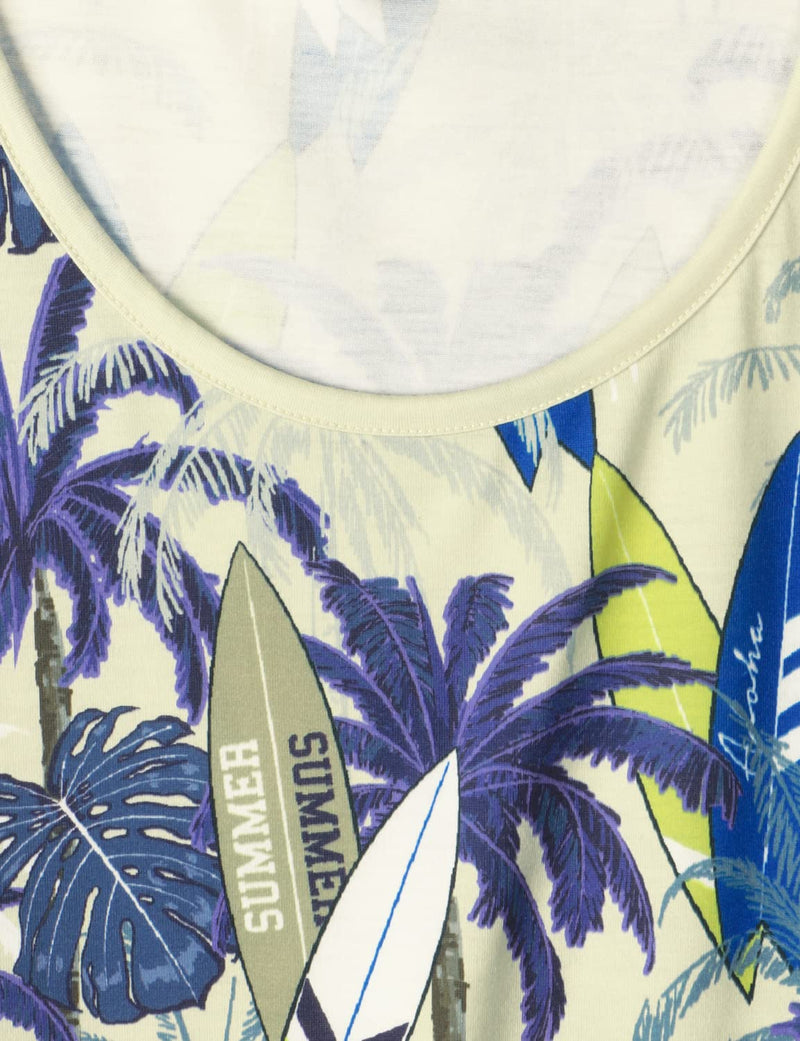 Men's Palm tree Sleeveless Hawaiian Shirt Summer Holiday Casual Tank Tops