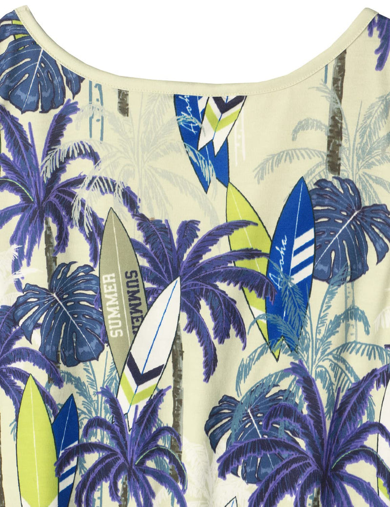 Men's Palm tree Sleeveless Hawaiian Shirt Summer Holiday Casual Tank Tops