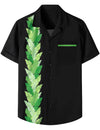 Men's Tropical 50s Rockabilly Style Retro Bowling Button Up Camp Short Sleeve Shirt
