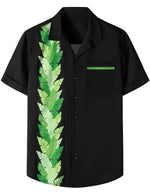 Men's Tropical 50s Rockabilly Style Retro Bowling Button Up Camp Short Sleeve Shirt