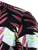 Men's Tropical Plant Casual Summer Vacation 100% Cotton Button Short Sleeve Shirt