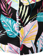 Men's Tropical Plant Casual Summer Vacation 100% Cotton Button Short Sleeve Shirt