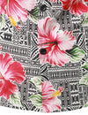 Men's Pink Floral Hibiscus Print Button Vintage Vacation Hawaiian Short Sleeve Shirt