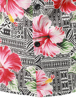 Men's Pink Floral Hibiscus Print Button Vintage Vacation Hawaiian Short Sleeve Shirt