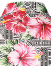 Men's Pink Floral Hibiscus Print Button Vintage Vacation Hawaiian Short Sleeve Shirt