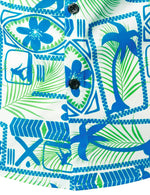 Men's Tropical Print Green Hawaiian Summer Beach Casual Short Sleeve Shirt