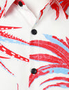 Men's Floral Button Up Casual 100% Cotton Summer Plant Vacation Short Sleeve Shirt