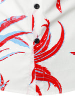 Men's Floral Button Up Casual 100% Cotton Summer Plant Vacation Short Sleeve Shirt