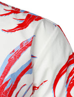 Men's Floral Button Up Casual 100% Cotton Summer Plant Vacation Short Sleeve Shirt