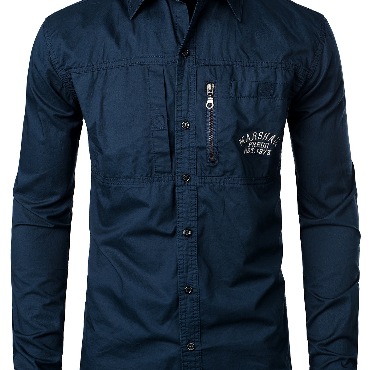 Men's Military Outdoor Leisure Lapel Cotton Long-sleeved Shirt
