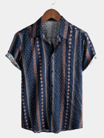 Bundle Of 3 | Men's Retro Floral Print Cotton Vintage Holiday Western Short Sleeve Shirts