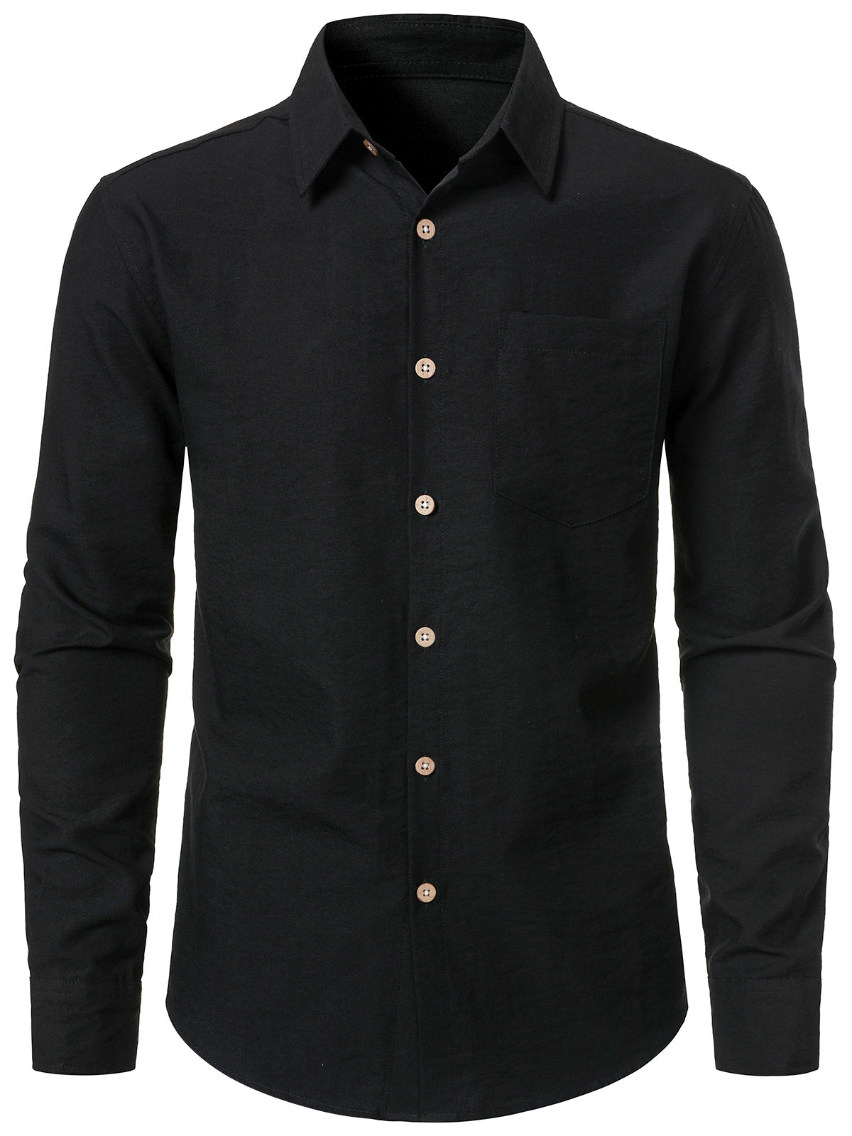 Men's Black Solid Comfort Long Sleeve Shirt