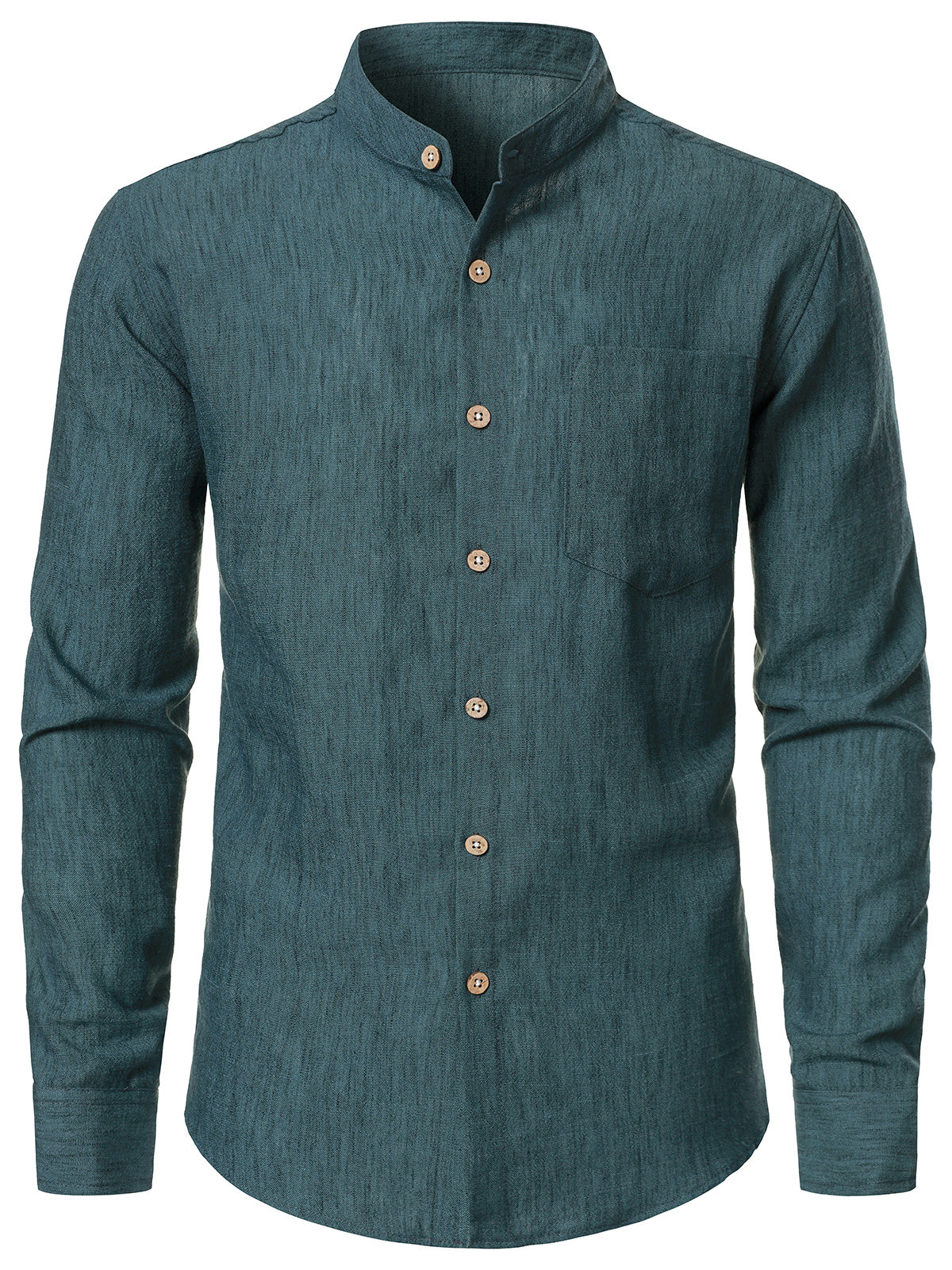 Men's Green Solid Comfort Long Sleeve Shirt