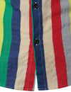 Men's Casual Cotton Green Striped Button Up Vacation Cool Beach Short Sleeve Shirt