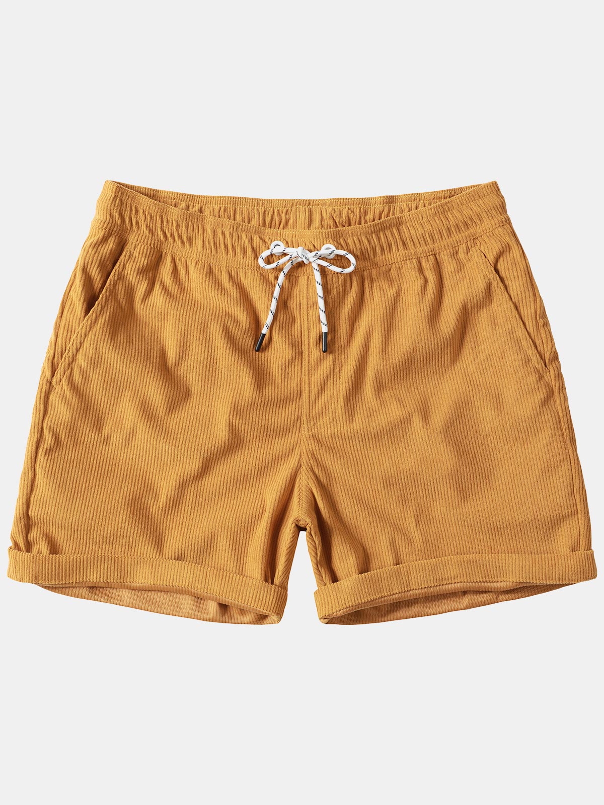 Men's Casual Drawstring Corduroy Pocket Shorts