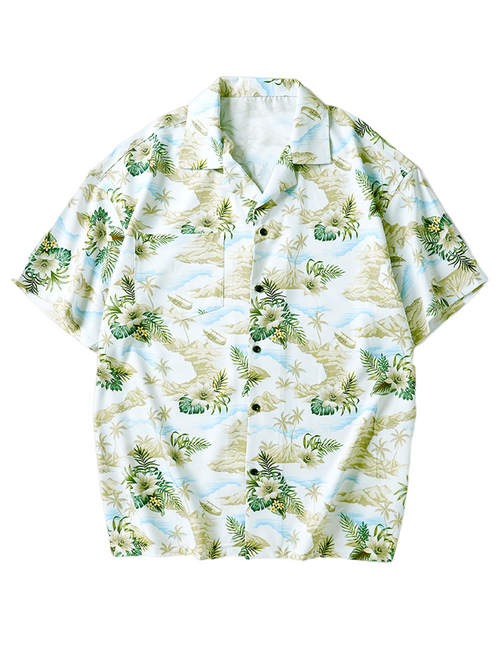 Men's Cool Tropical Print Pocket Summer Holiday Short Sleeve Shirt