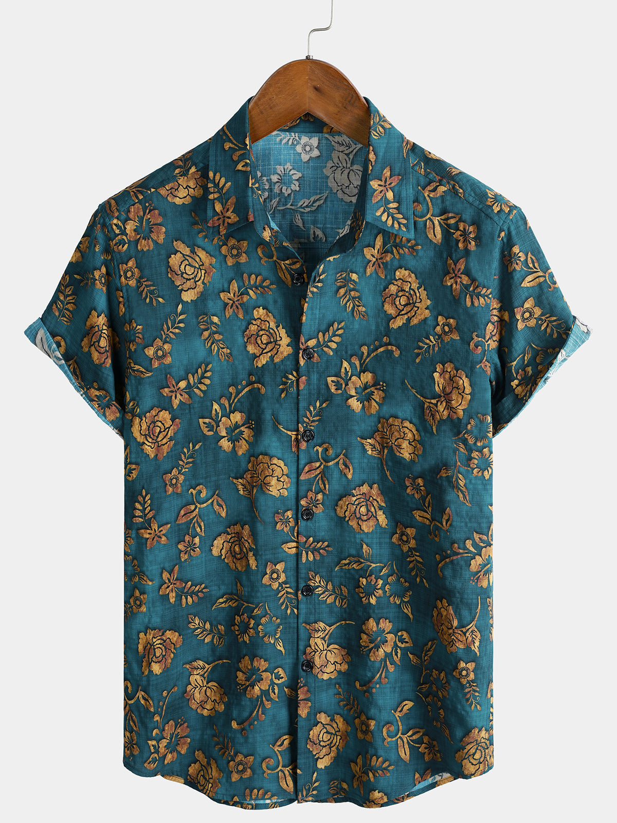 Men's Casual Flower Summer Soft Short Sleeve Hawaiian Shirt